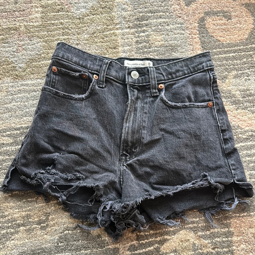Women's Distressed Black Denim Shorts